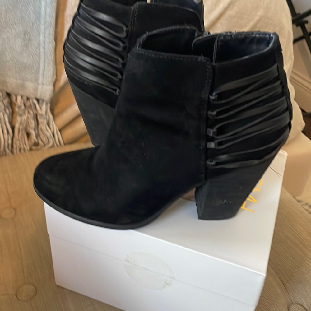 Black suede mid bootie